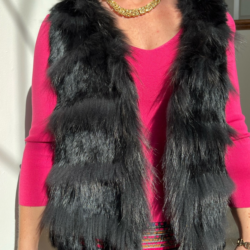 Jocelyn Fur Vest (black)